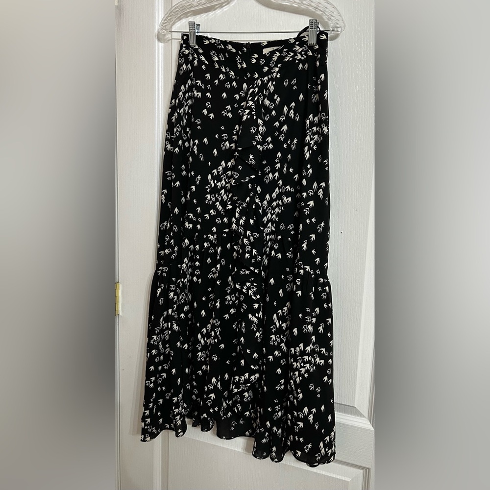 Black and White Floral Maxi Skirt